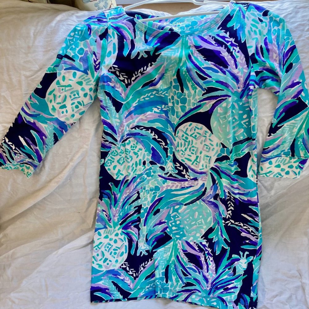 Lilly Pulitzer HOLLEE DRESS Bright Navy Alotta Colada Size Medium